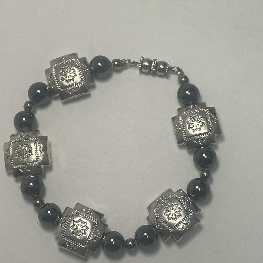 Aztec Bead and Hermatite Bracelet